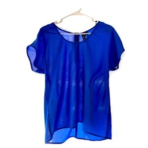 Blue chiffon blouse